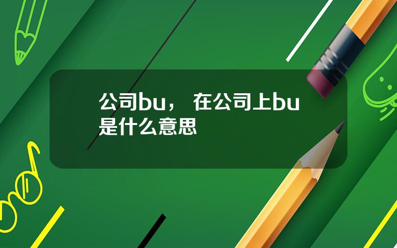 公司bu， 在公司上bu是什么意思